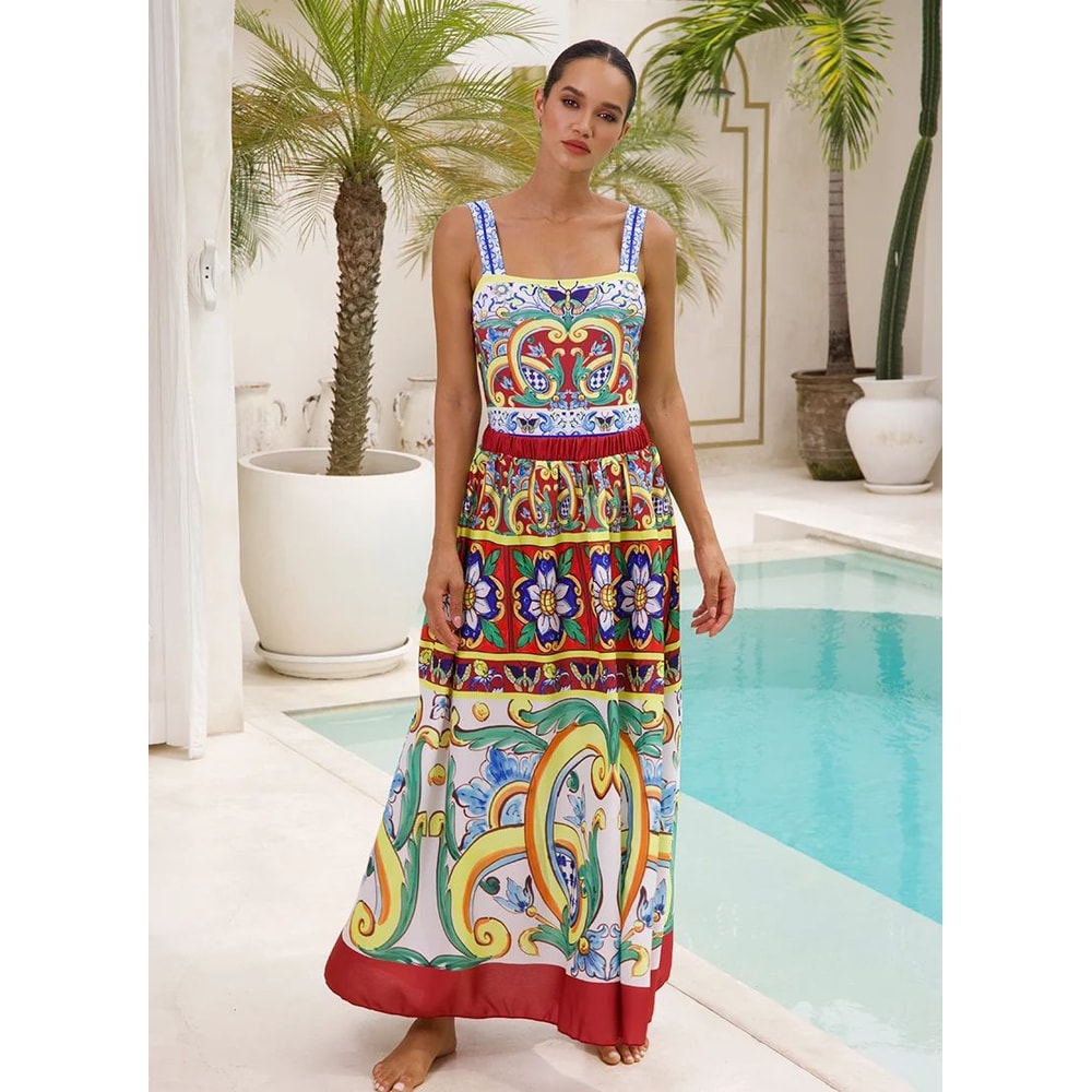 2024 Vintage Pattern OnePiece Swimsuit For Women 1