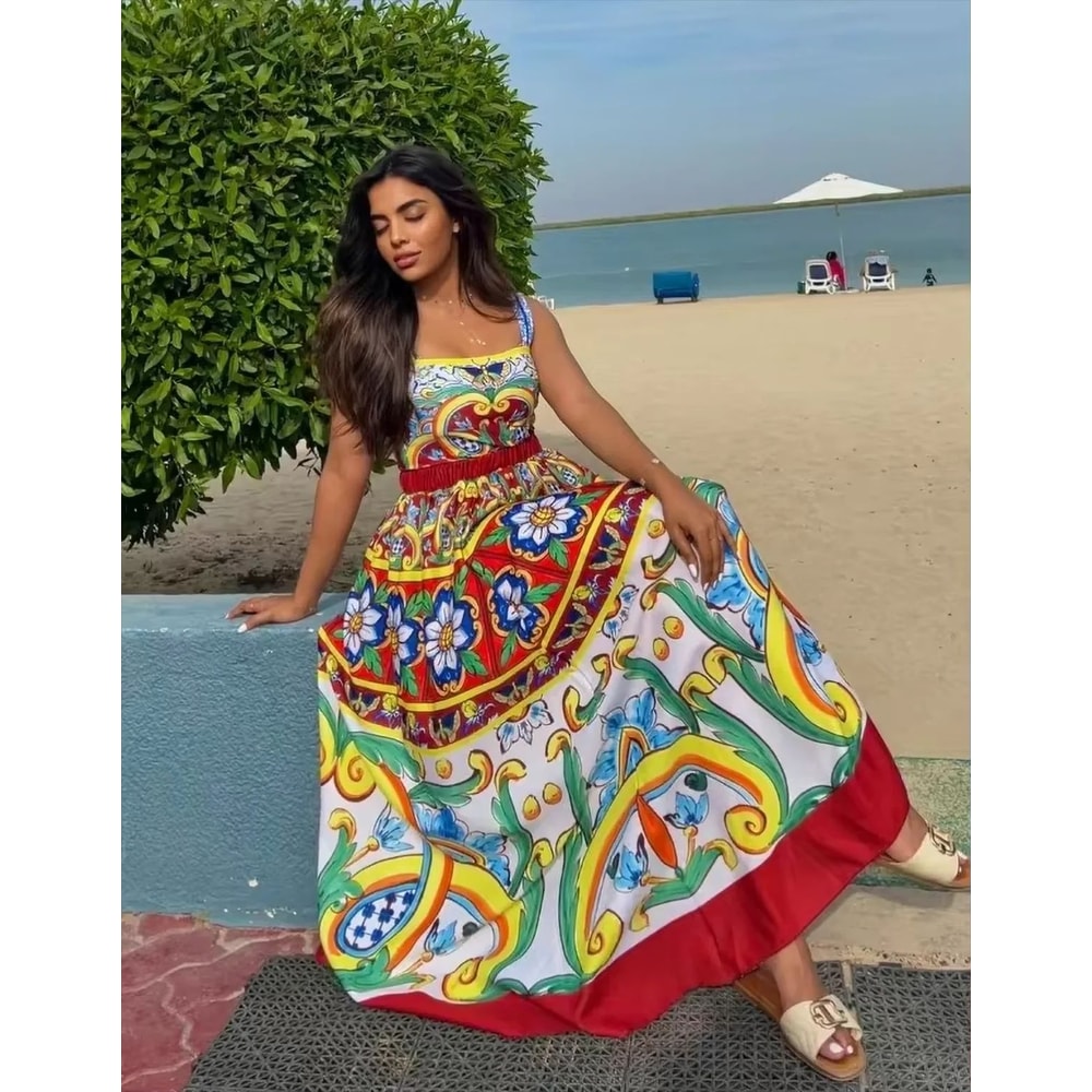 2024 Vintage Pattern OnePiece Swimsuit For Women 3