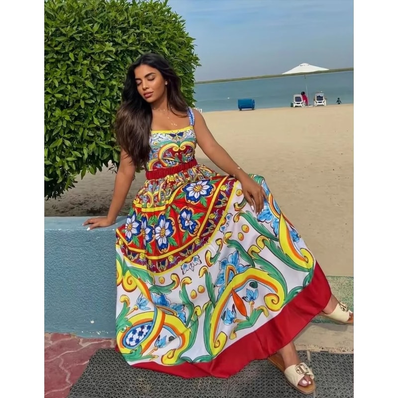 2024 Vintage Pattern OnePiece Swimsuit For Women 3