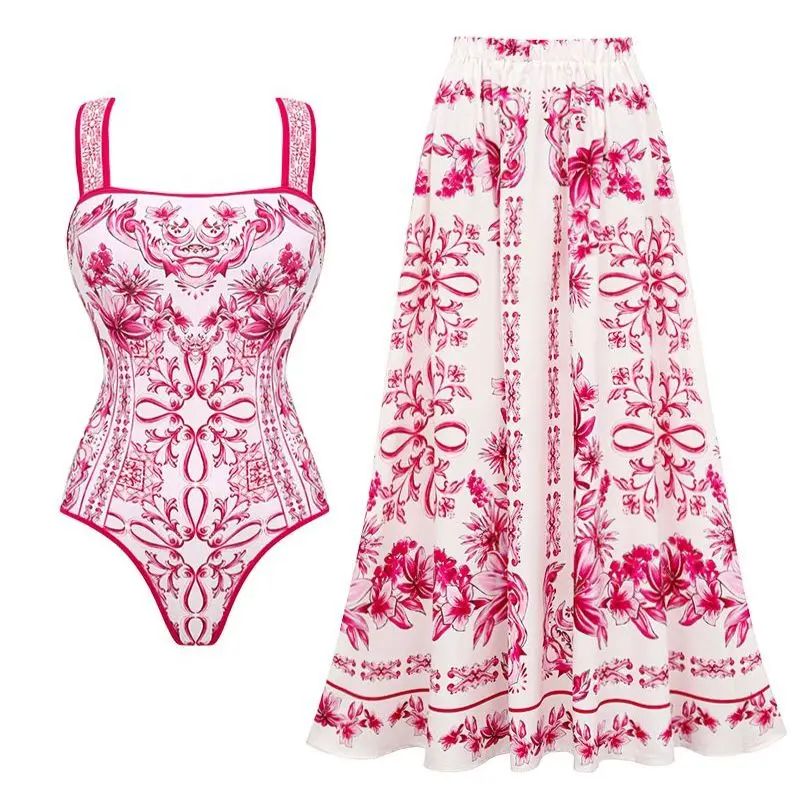 2024 Vintage Pattern OnePiece Swimsuit For Women 14