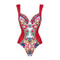 2024 Vintage Pattern OnePiece Swimsuit For Women 17