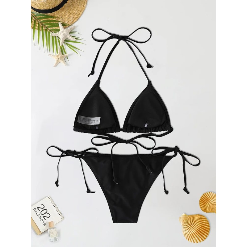 2024 Fashion Sexy Triangle Bikini And Brazilian OnePiece Swimsuit Set 1