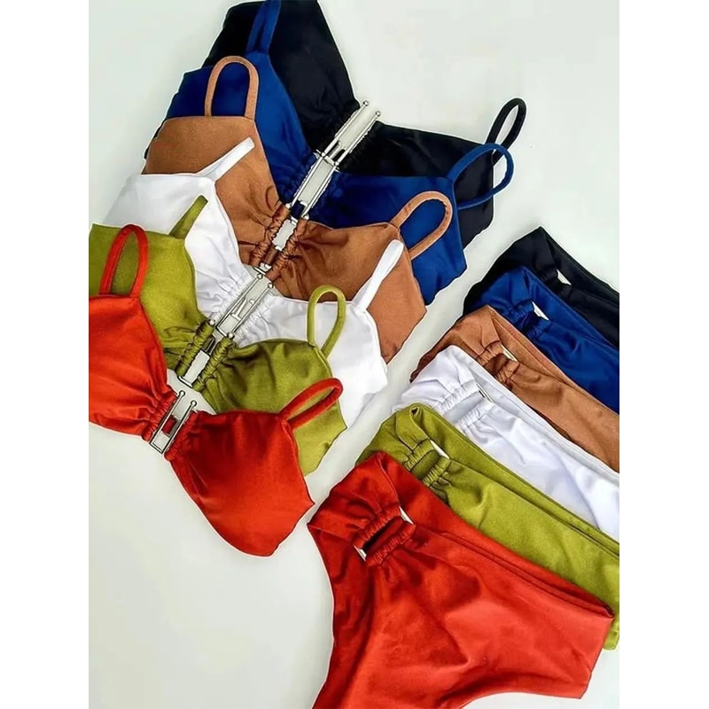 Bandeau PushUp Bikini Set Womens Brazilian Swimwear 2024 0