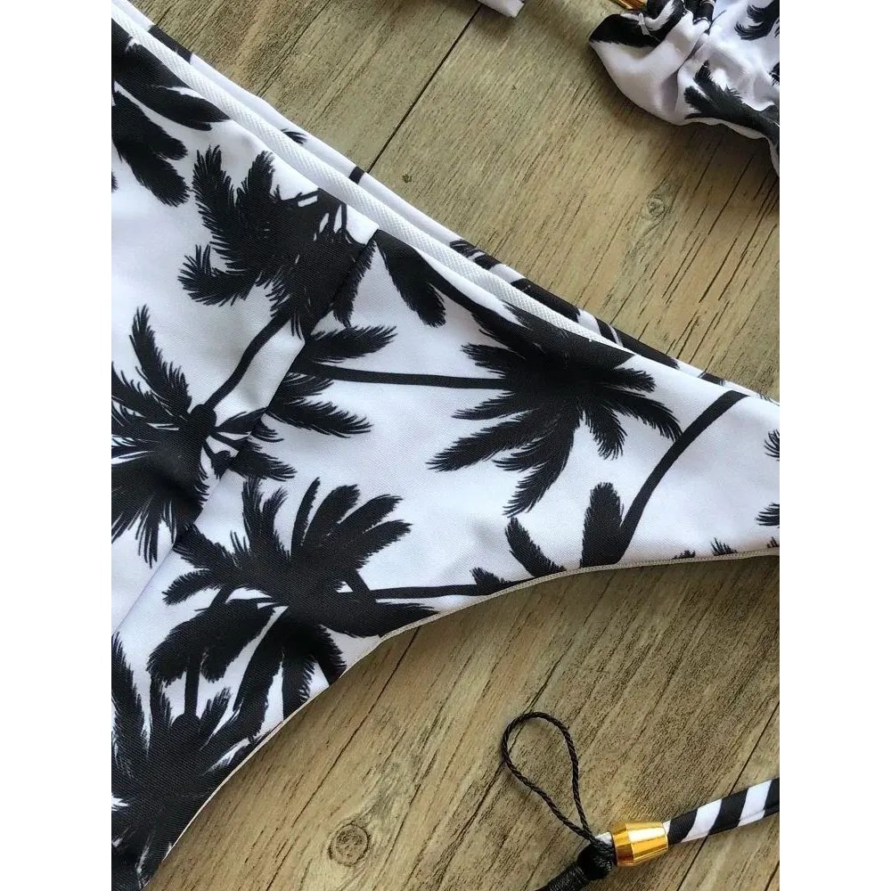 RUOTONSEPT Coconut Tree Print Triangle Bikini Set For Women 4