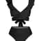 ZAFUL High Waisted Ruffle Bikini Set With Cross Cutout Ruched Design 4
