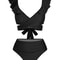 ZAFUL High Waisted Ruffle Bikini Set With Cross Cutout Ruched Design 4