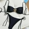 Womens Metal Starfish Bikini Set TieSide 2Piece Swimsuit 0
