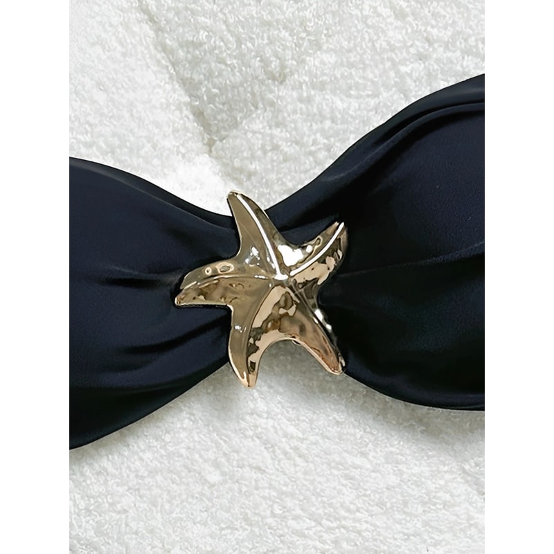 Womens Metal Starfish Bikini Set TieSide 2Piece Swimsuit 2