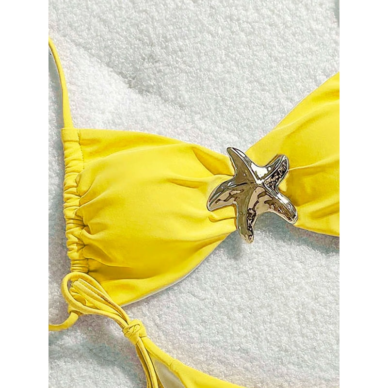 Womens Metal Starfish Bikini Set TieSide 2Piece Swimsuit 11