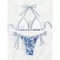 European American Printed Split Bikini Set Sexy Strap Swimsuit 1