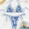 European American Printed Split Bikini Set Sexy Strap Swimsuit 6