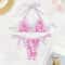 European American Printed Split Bikini Set Sexy Strap Swimsuit 7