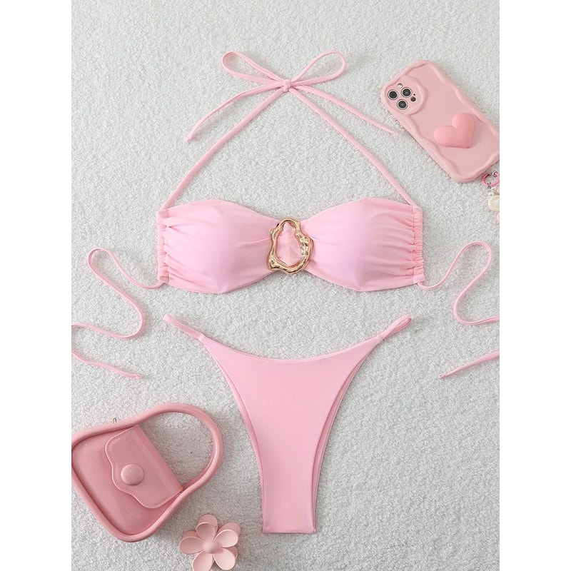 Sexy Bandeau PushUp Thong Bikini Set Womens TwoPiece Swimwear 4