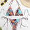 Circyy Floral Print LaceUp Backless Bikini Set For Women 0