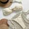 Solid Color Lace Up Bikini Set Womens Sexy Beach Swimwear 3