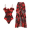 Sexy Lily Contrast Print Bikini Set With Skirt PushUp Swimsuit 5