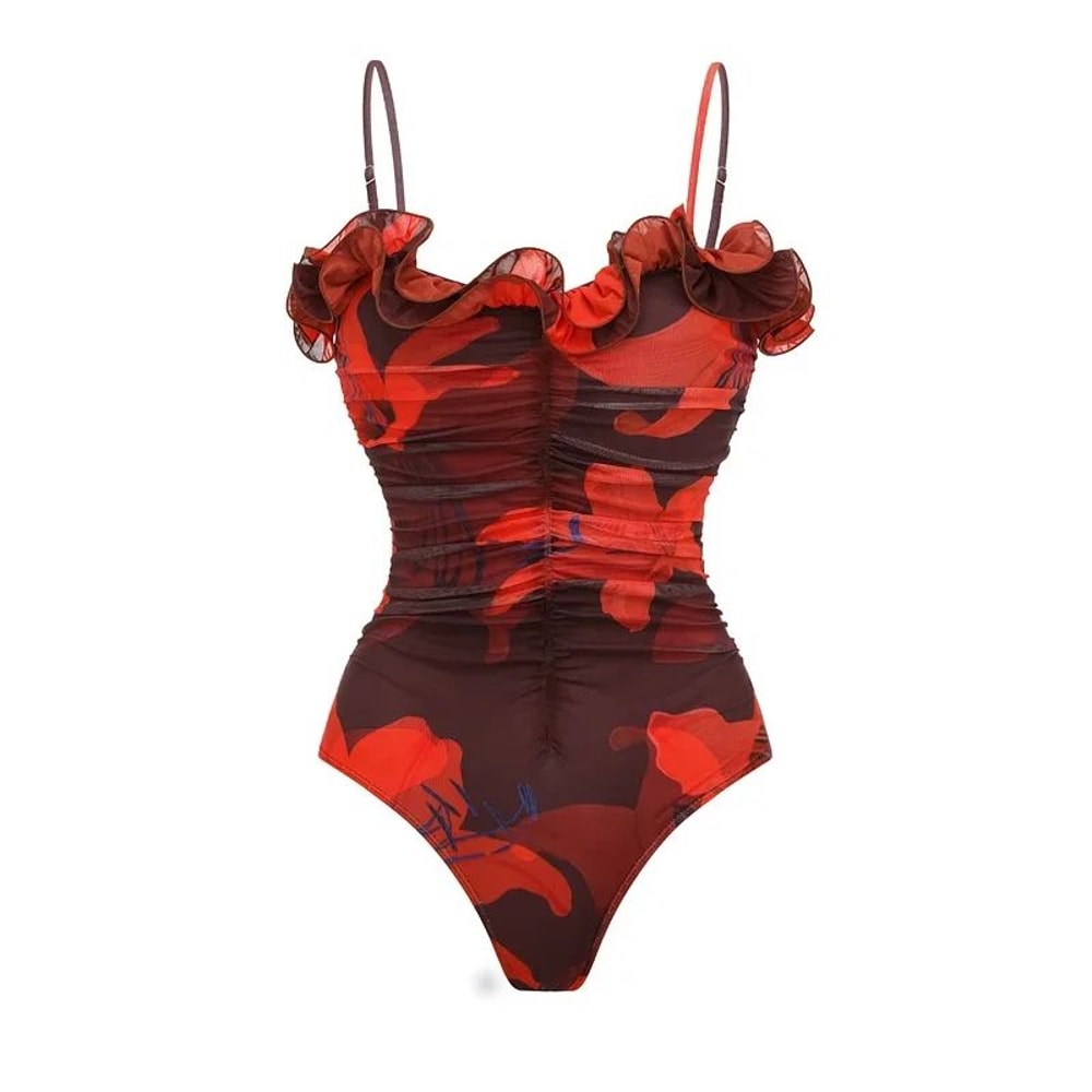Sexy Lily Contrast Print Bikini Set With Skirt PushUp Swimsuit 11