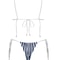 ZRTAK Striped Triangle Bikini Set Womens Micro Brazilian Swimwear 7