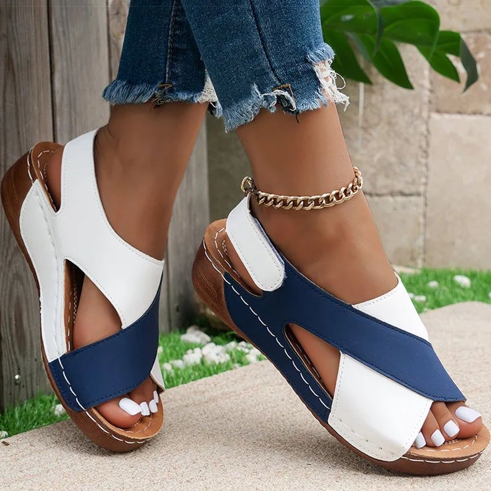 Womens Soft Heels Peep Toe Sandals Lightweight Wedges Summer Shoes 6