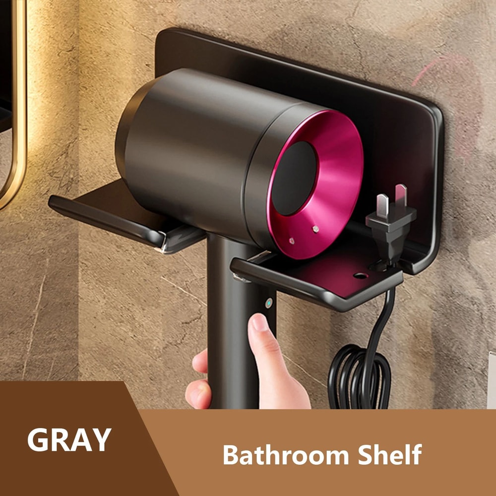WallMounted Hair Dryer And Straightener Holder Organizer 9