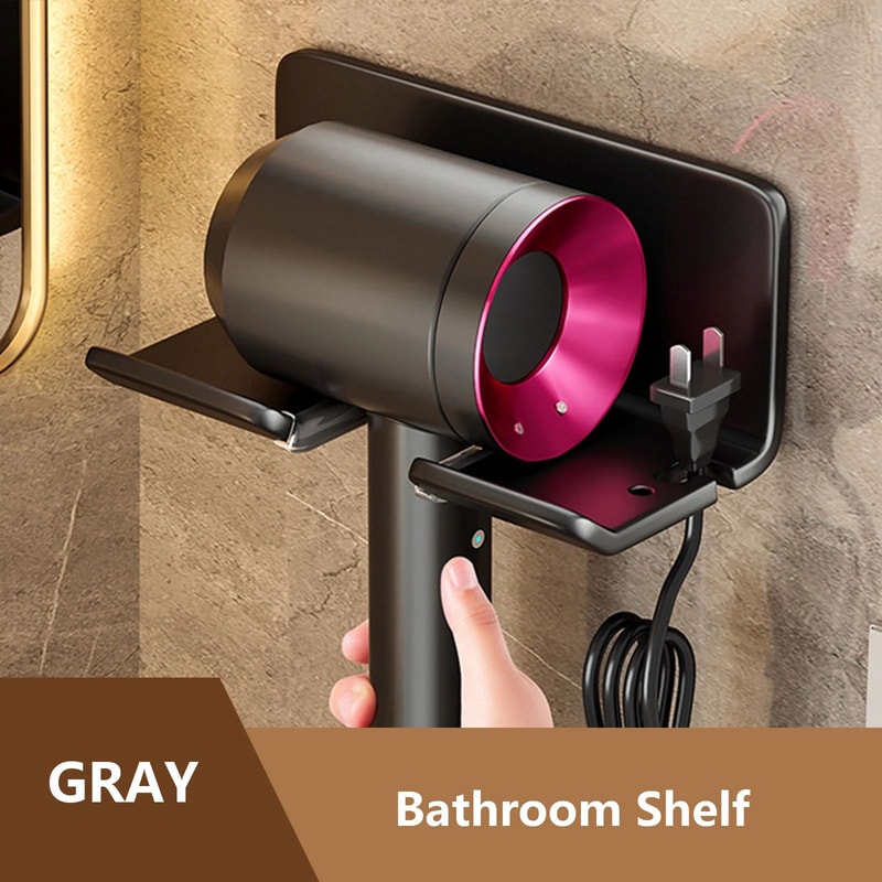 WallMounted Hair Dryer And Straightener Holder Organizer 9