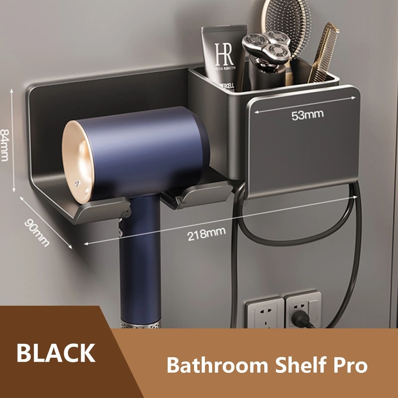 WallMounted Hair Dryer And Straightener Holder Organizer 12