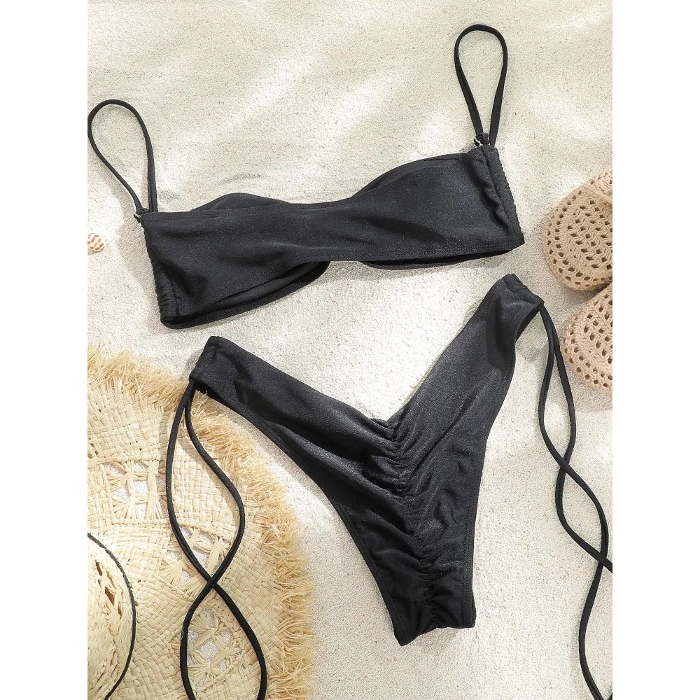 Womens High Cut String Bikini Set 1