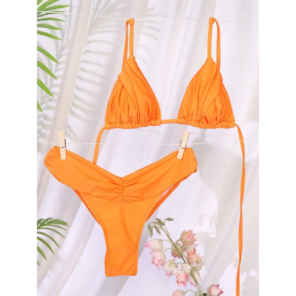 Womens High Cut String Bikini Set 10