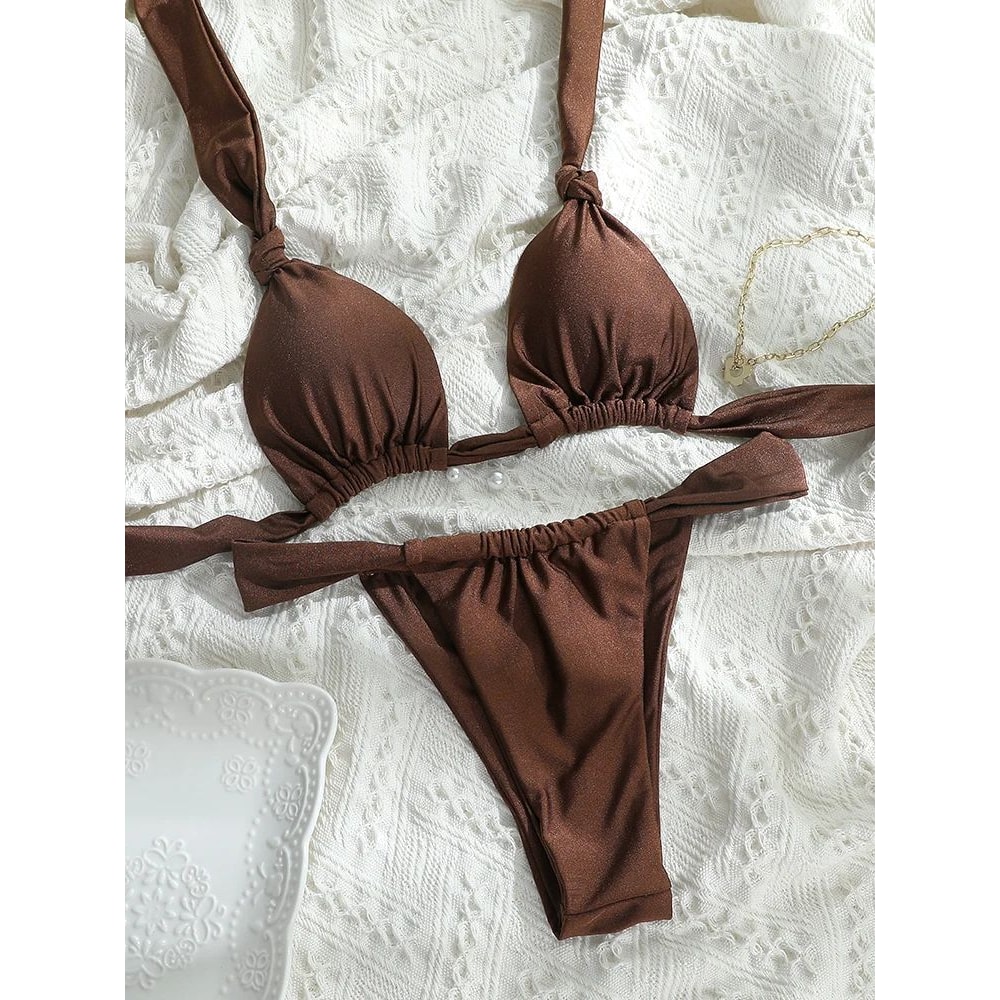 Womens High Cut String Bikini Set 11