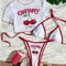 Cherry Print Three Piece Bikini Set 0