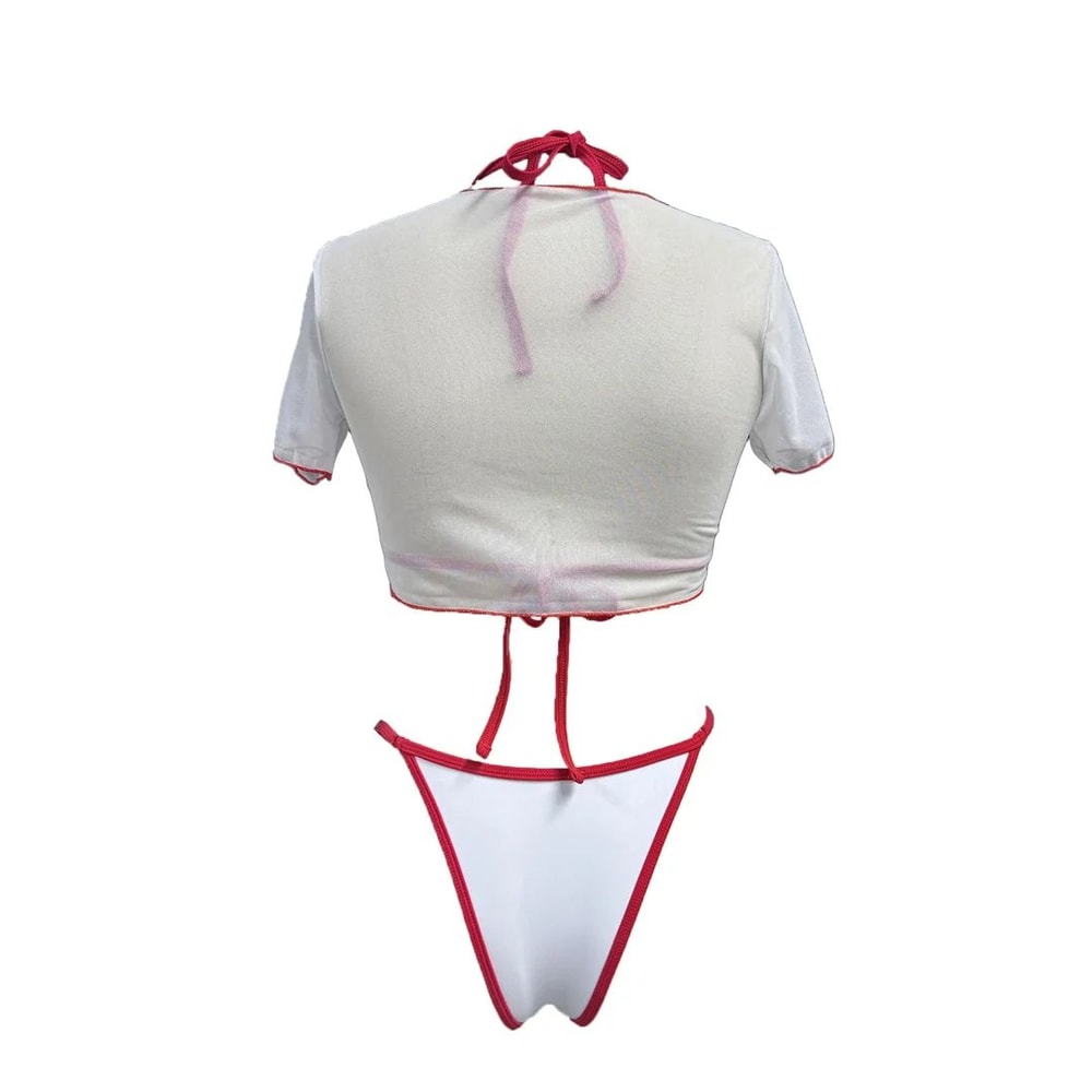 Cherry Print Three Piece Bikini Set 8