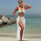 Vintage White Three Piece Push Up Bikini Set 0