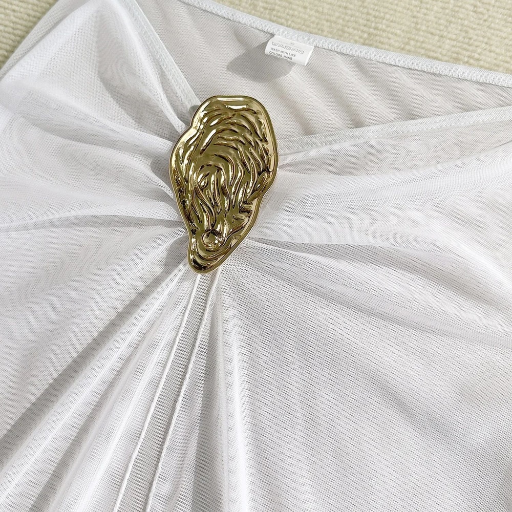 Vintage White Three Piece Push Up Bikini Set 14