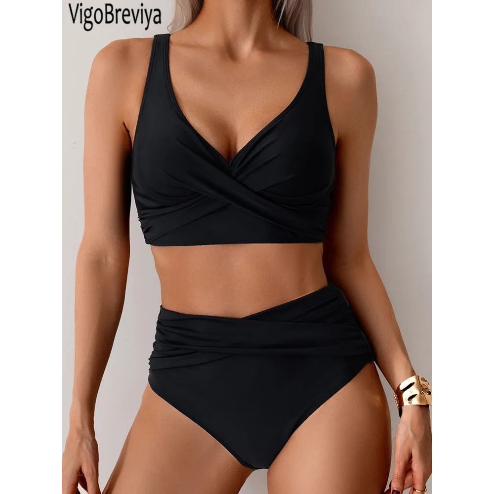 VigoBreviya Strapped High Waist Push Up Bikini Set 1