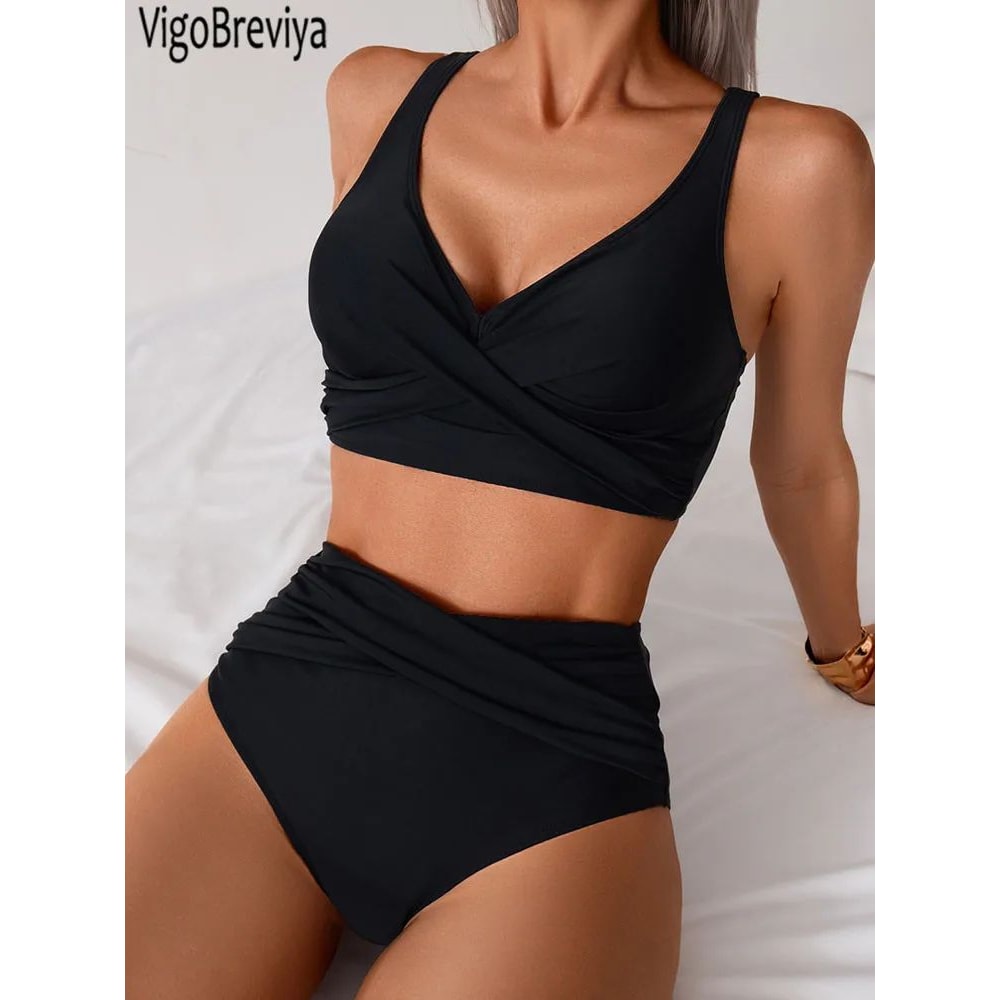 VigoBreviya Strapped High Waist Push Up Bikini Set 3