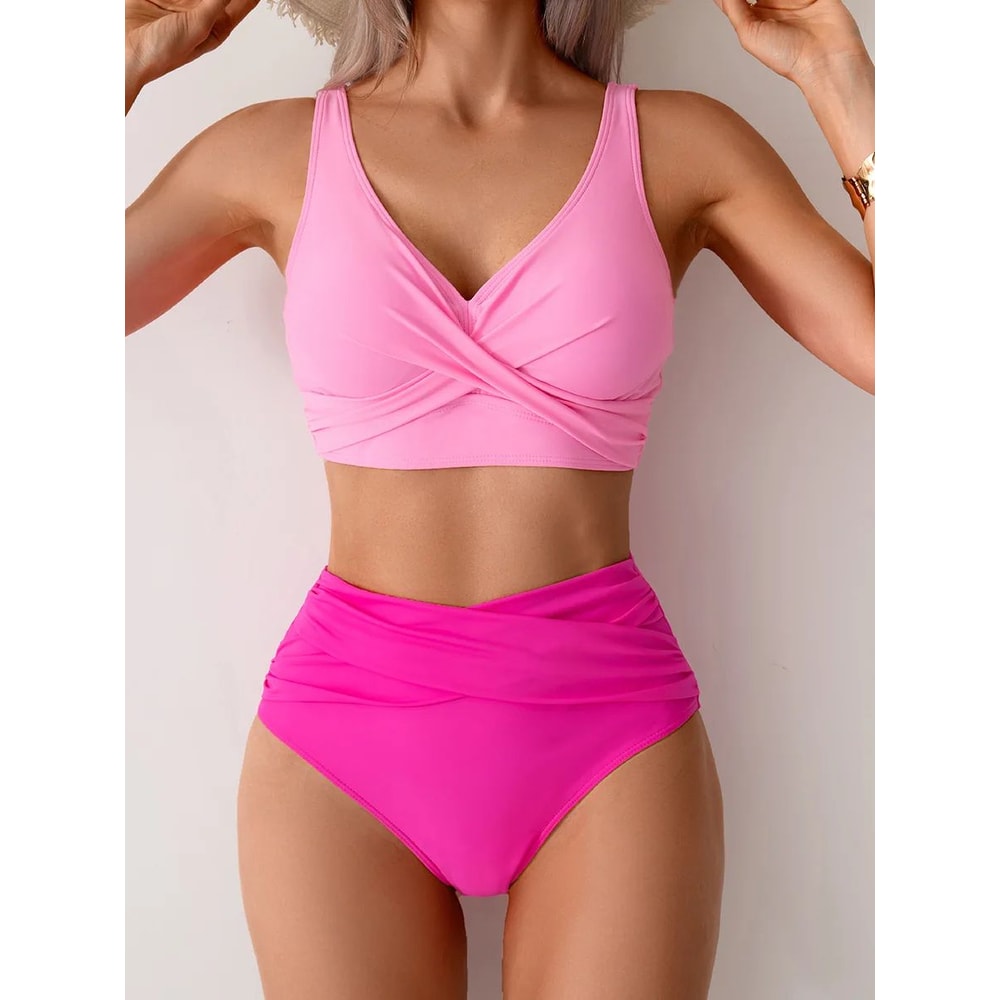 VigoBreviya Strapped High Waist Push Up Bikini Set 6