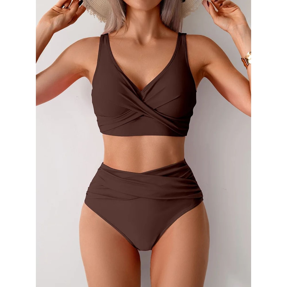 VigoBreviya Strapped High Waist Push Up Bikini Set 7