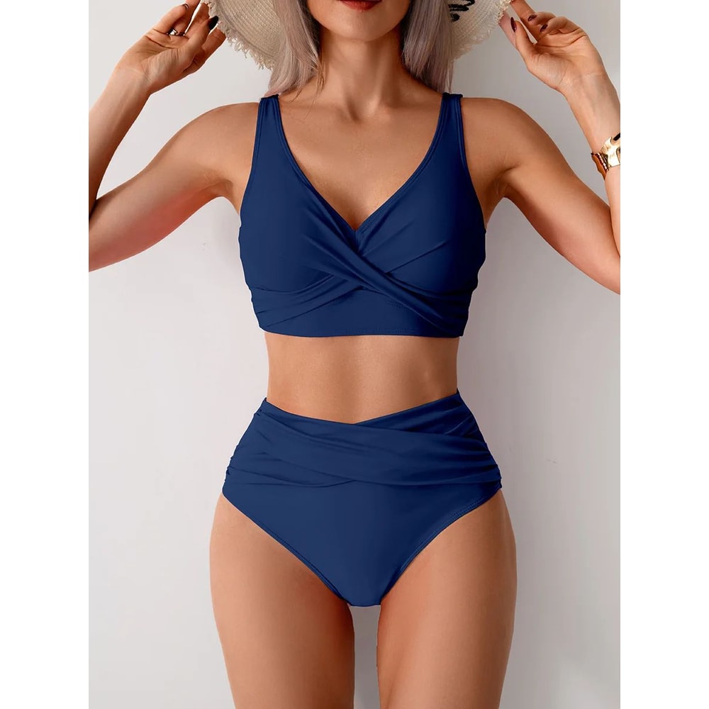 VigoBreviya Strapped High Waist Push Up Bikini Set 9