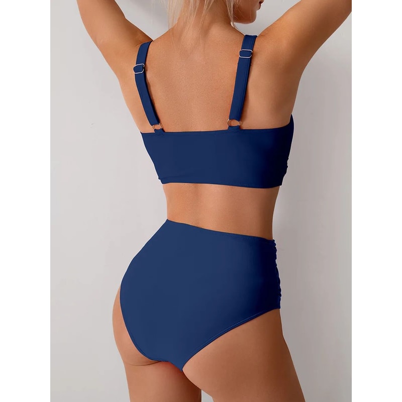VigoBreviya Strapped High Waist Push Up Bikini Set 10