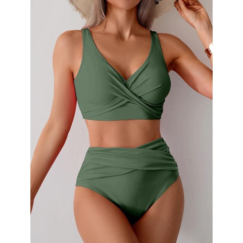 VigoBreviya Strapped High Waist Push Up Bikini Set 11