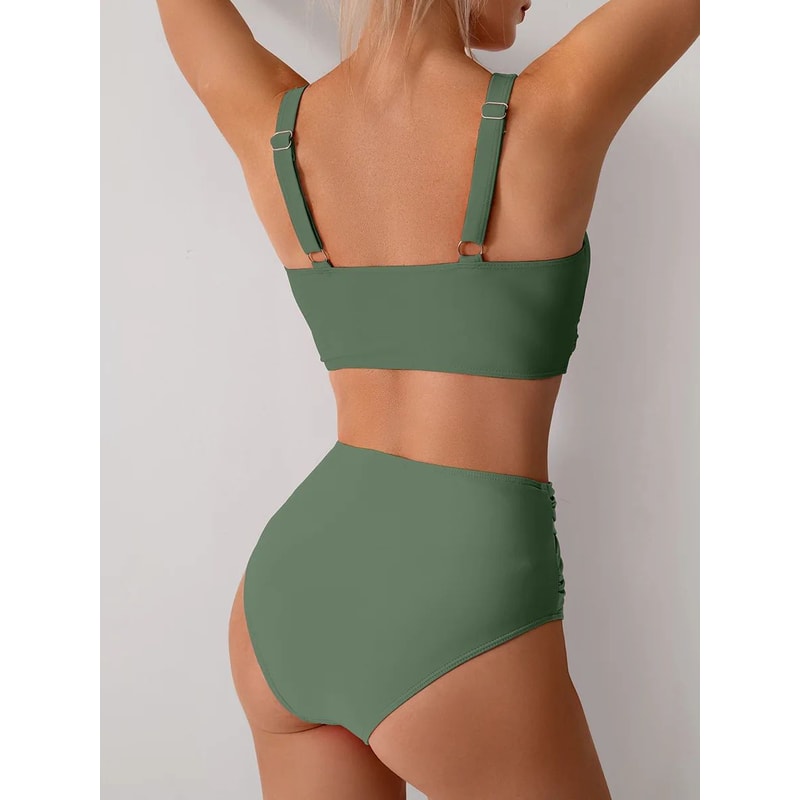 VigoBreviya Strapped High Waist Push Up Bikini Set 12