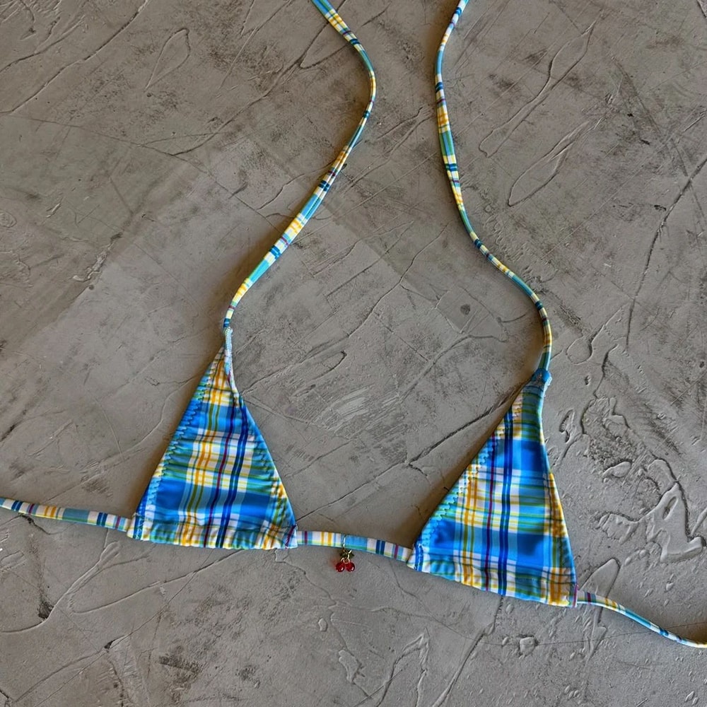 Plaid Micro Brazilian Bikini Set 2