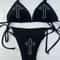 Y2K Gothic Star Thong Bikini Set 0