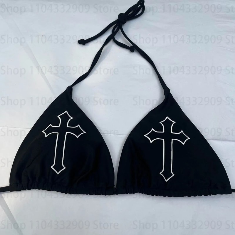 Y2K Gothic Star Thong Bikini Set 1