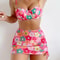 Floral Three Piece Push Up Swimsuit Set 2