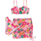Floral Three Piece Push Up Swimsuit Set 4