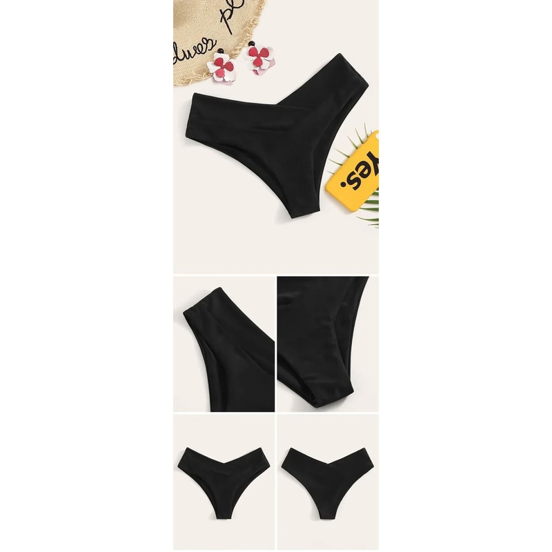 High Waisted V Cut Brazilian Bikini Set 6