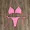 Pink High Leg Thong Bikini Set 8