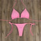 Pink High Leg Thong Bikini Set 8