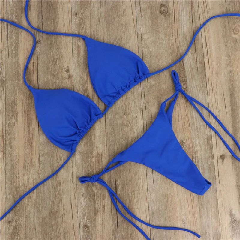 Sexy Halter Triangle Thong Bikini Set 10